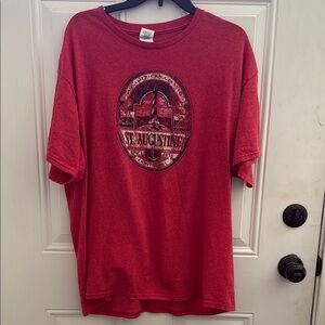 Red St. Augustine Graphic Tee Shirt. Size XL.